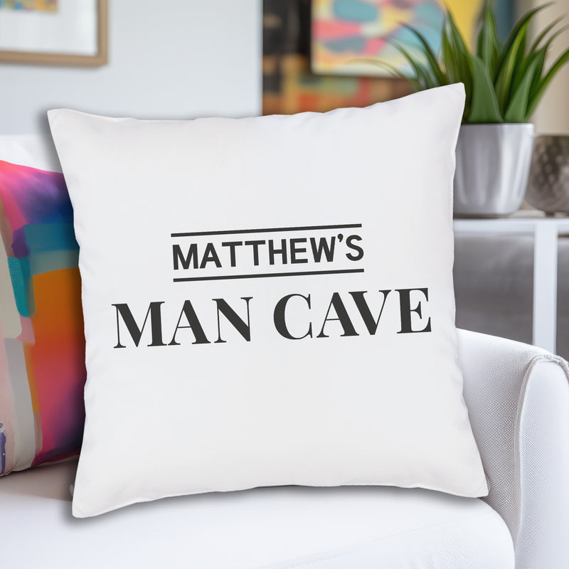 PERSONALISED Name Man Cave - Printed Cushion Cover