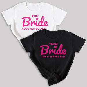 PERSONALISED The Bride & Team Bride - Hen Do T-Shirt