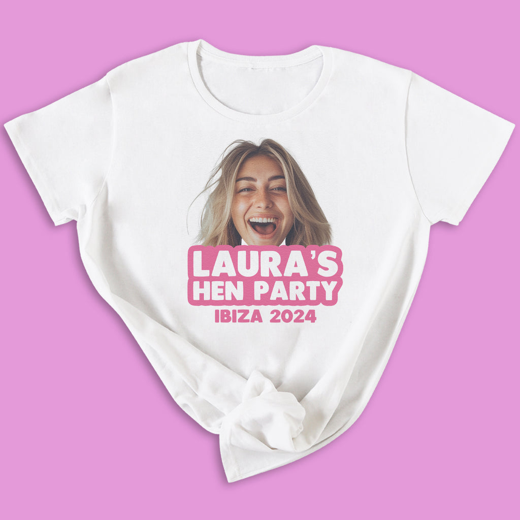 PERSONALISED Photo Face & Wording - Hen Do T-Shirt