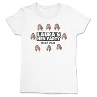 PERSONALISED Multiple Photo Face & Wording - Hen Do T-Shirt