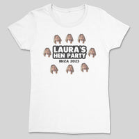 PERSONALISED Multiple Photo Face & Wording - Hen Do T-Shirt
