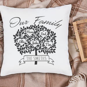 PERSONALISED Family Tree - Printed Cushion Cover