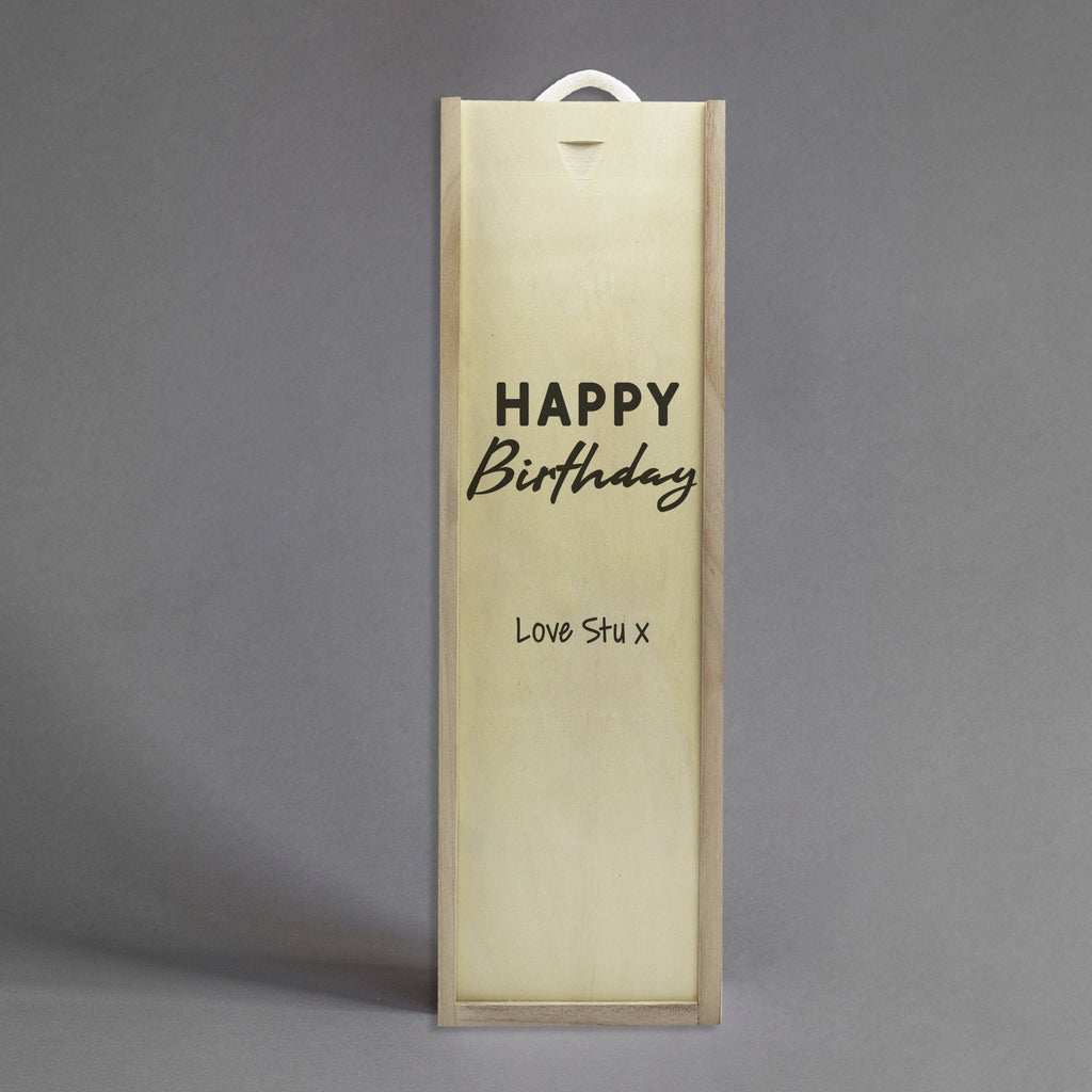 PERSONALISED Happy Birthday Love - Gift Bottle Presentation Box for One Bottle