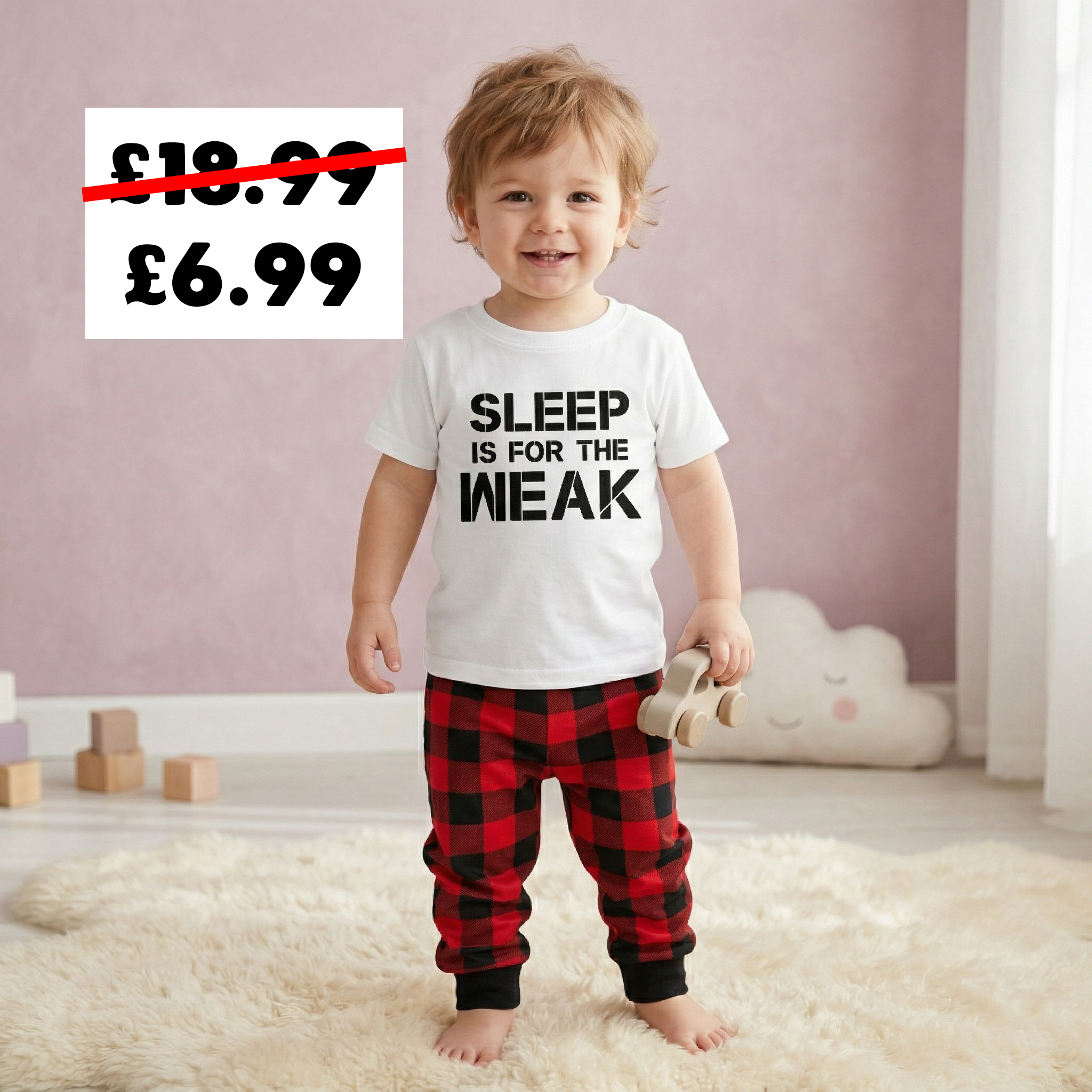 Sleep Is For The Weak - Pyjama Matching Set - 0M - 6 yrsSleep Is For The Weak - Pyjama Matching Set - 0M - 6 yrs