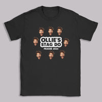 PERSONALISED Multiple Photo Face & Wording - Stag Do T-Shirt