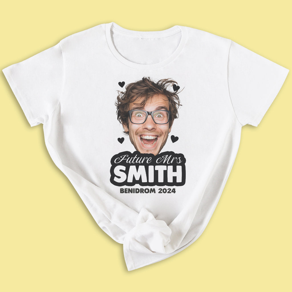 PERSONALISED Future Mrs & Photo Face - Hen Do T-Shirt