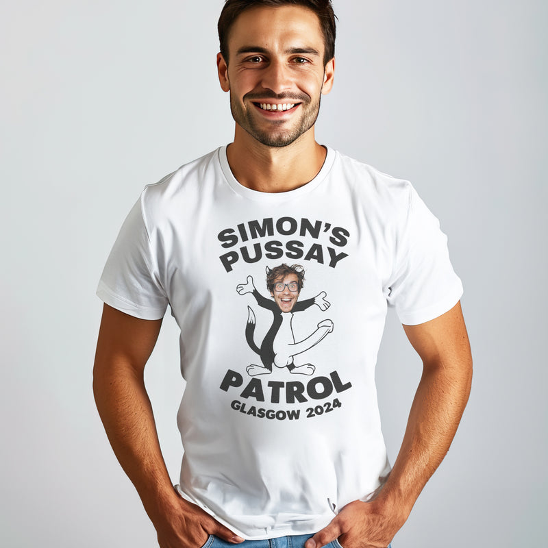 PERSONALISED Photo Face & Pussay Patrol - Stag Do T-Shirt