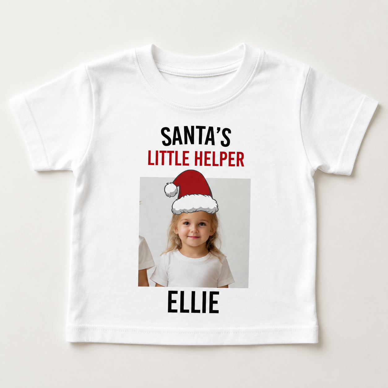 PERSONALISIERTER kleiner Helfer des Weihnachtsmanns mit Foto und Namen – Baby und Kinder – alle Stile und Größen