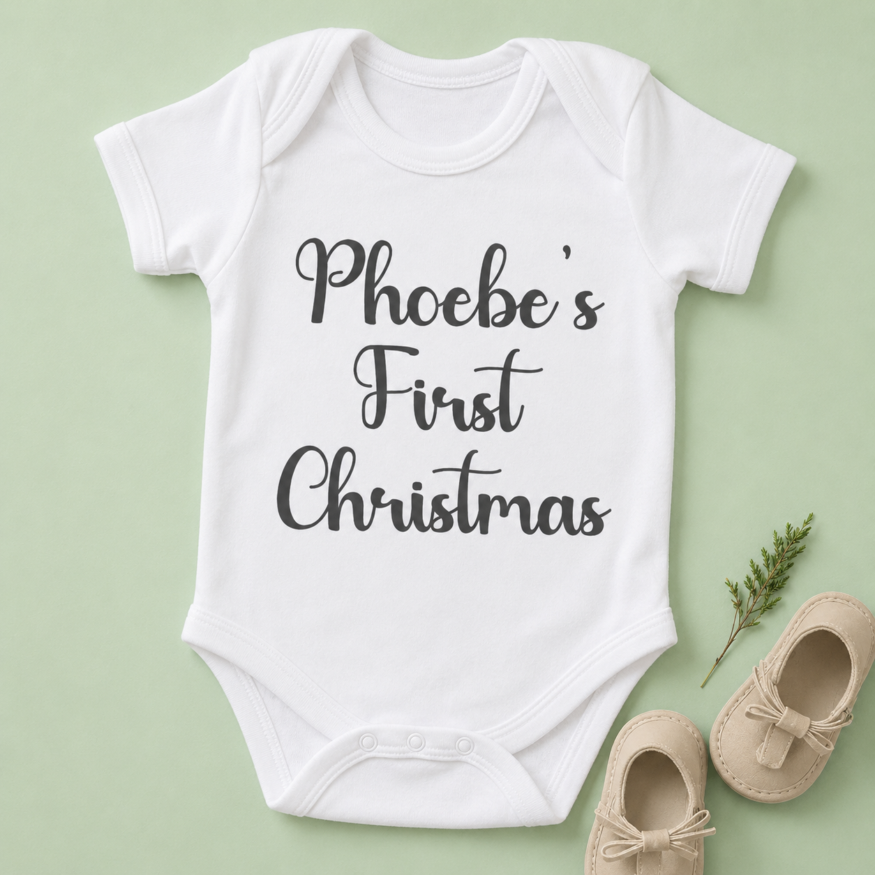 PERSONALISED First Christmas - Baby Bodysuit & Baby T-Shirt