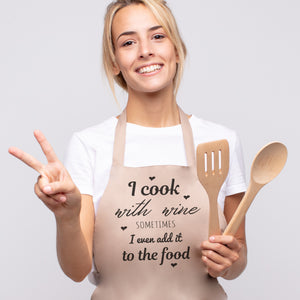 I Cook With Wine, Sometimes Add A Little Food - Adult Apron