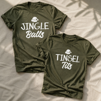 Jingle Balls & Tinsel Tits - Family Matching Christmas Tops - Adult, Kids & Baby - (Sold Separately)