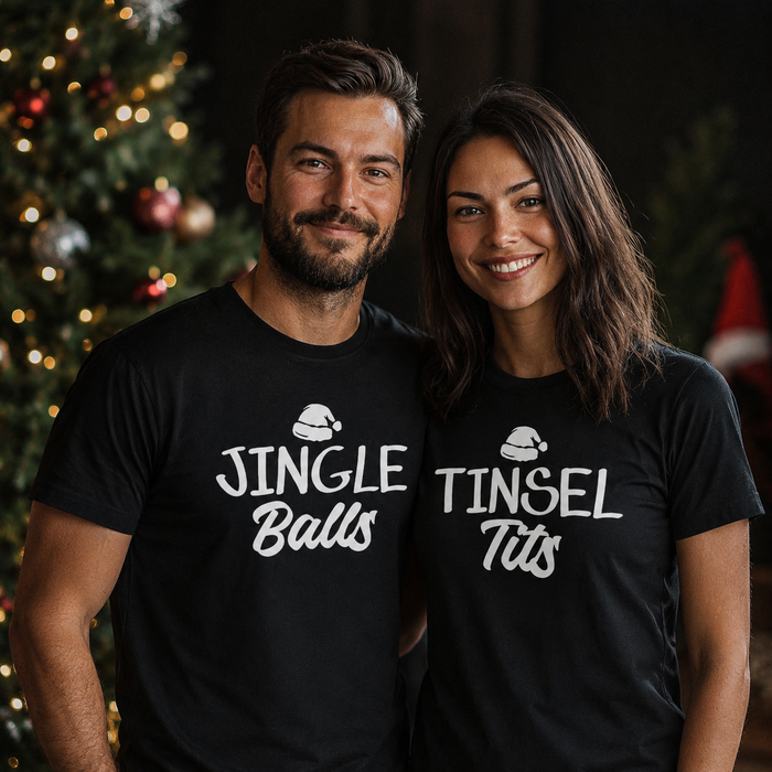 Jingle Balls & Tinsel Tits - Family Matching Christmas Tops - Adult, Kids & Baby - (Sold Separately)
