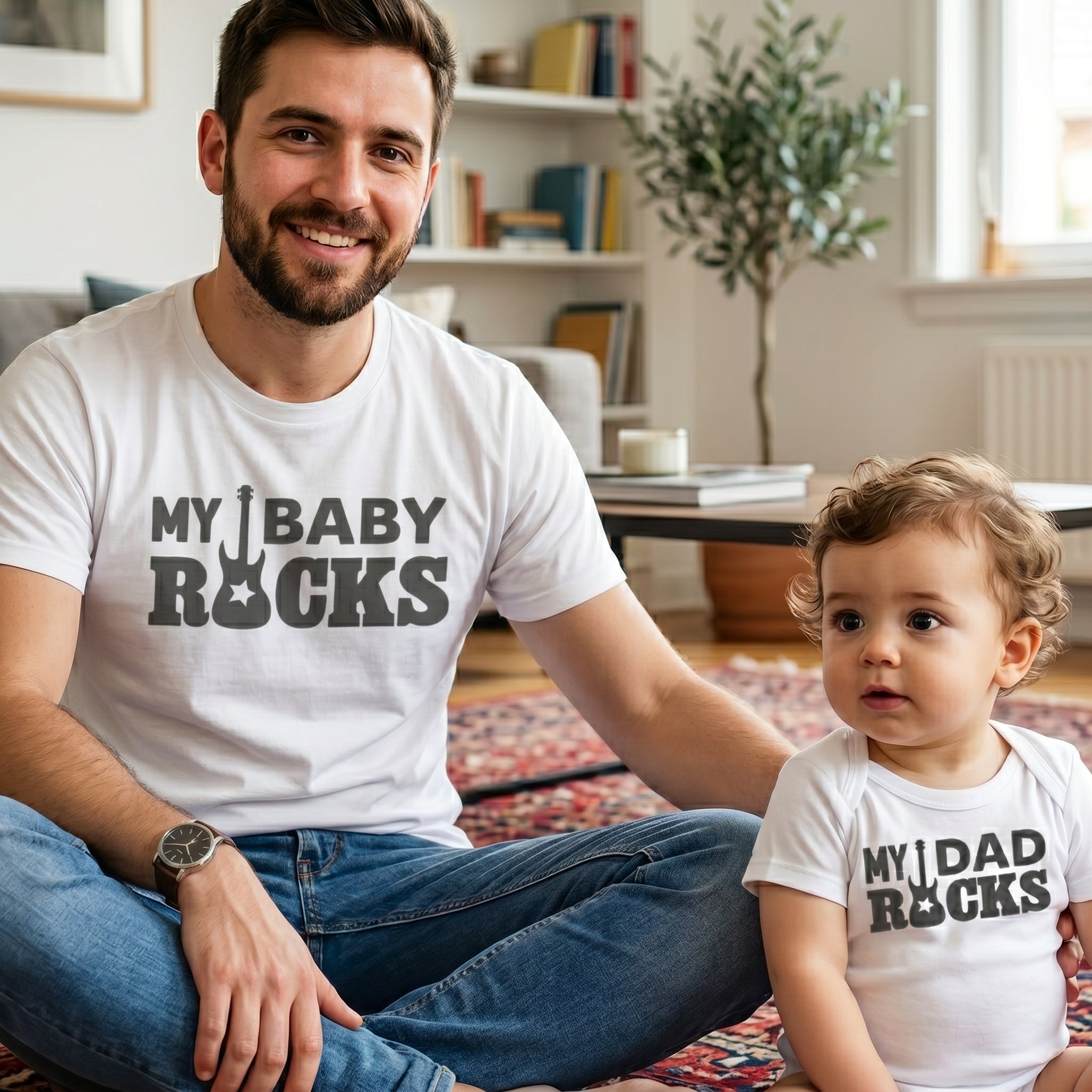 My Daddy Rocks & My Baby Rocks - T-Shirt & Bodysuit / T-Shirt - (Sold Separately)