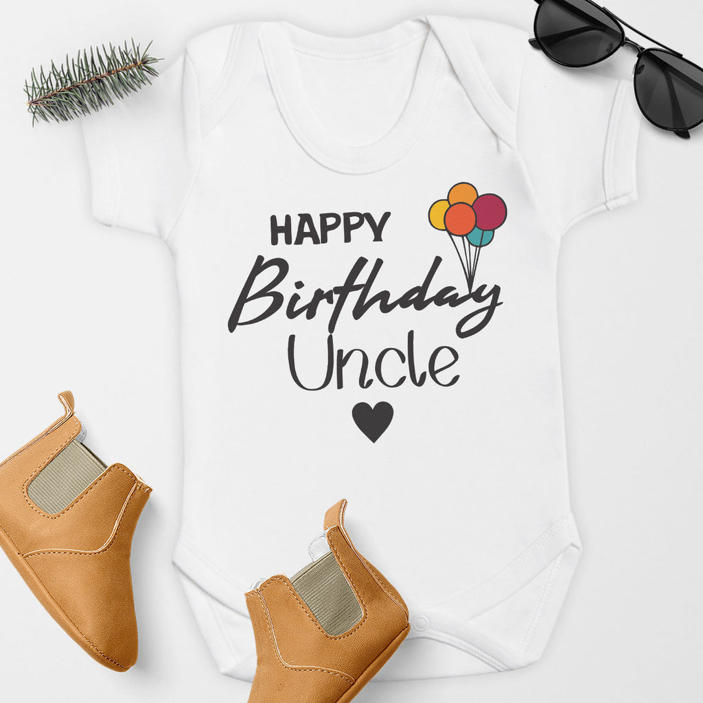 Happy Birthday Uncle - Baby Bodysuit