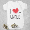 I Love My Uncle Red Heart - Baby Bodysuit