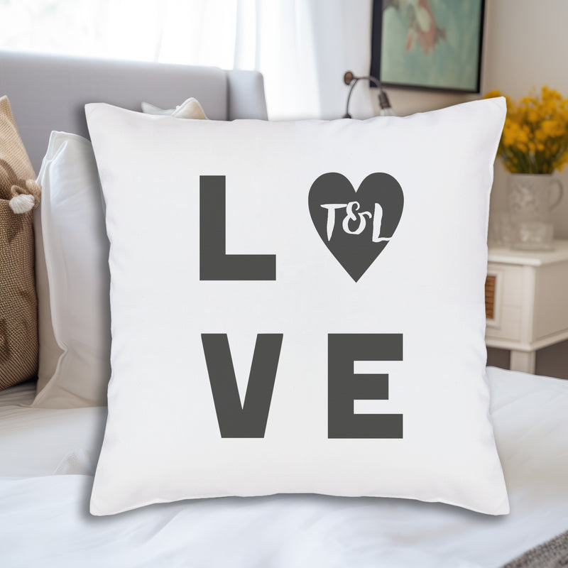 PERSONALISED LOVE with Initials - Printed Cushion Cover