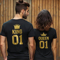 King & Queen Back Print with Crowns - Couple Gift Set - (Sold Separately)