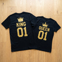 King & Queen Back Print with Crowns - Couple Gift Set - (Sold Separately)