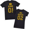 King & Queen Back Print with Crowns - Couple Gift Set - (Sold Separately)