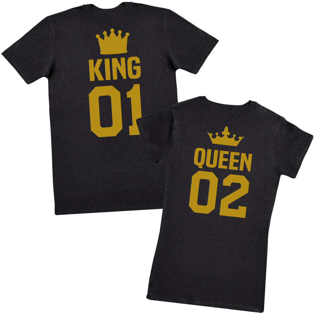 King & Queen Back Print with Crowns - Couple Gift Set - (Sold Separately)