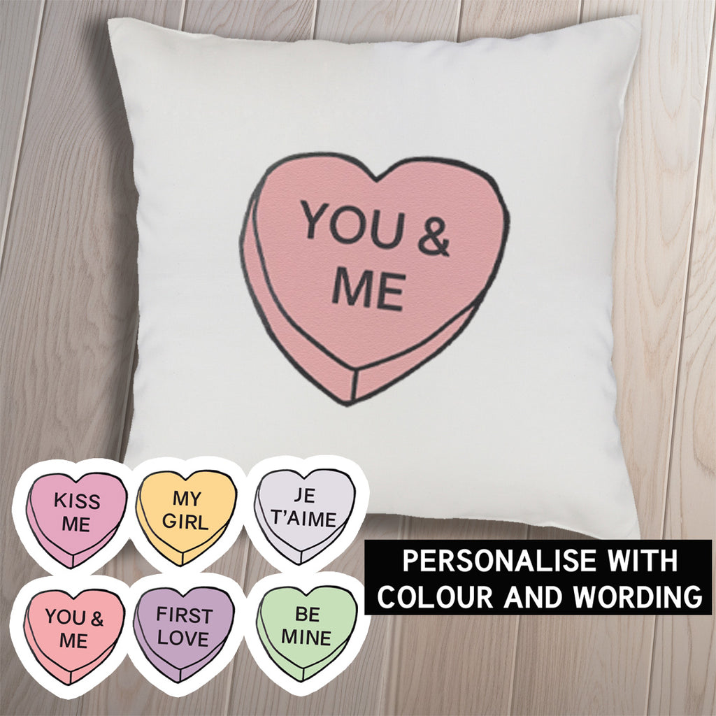 PERSONALISED Heart Sweet Text - Printed Cushion Cover