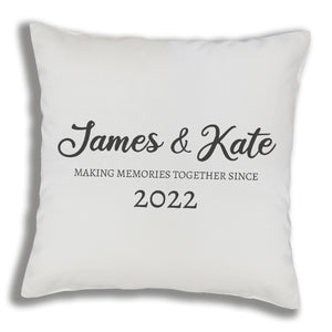 PERSONALISED Names and Making Memories Date - Printed Cushion Cover