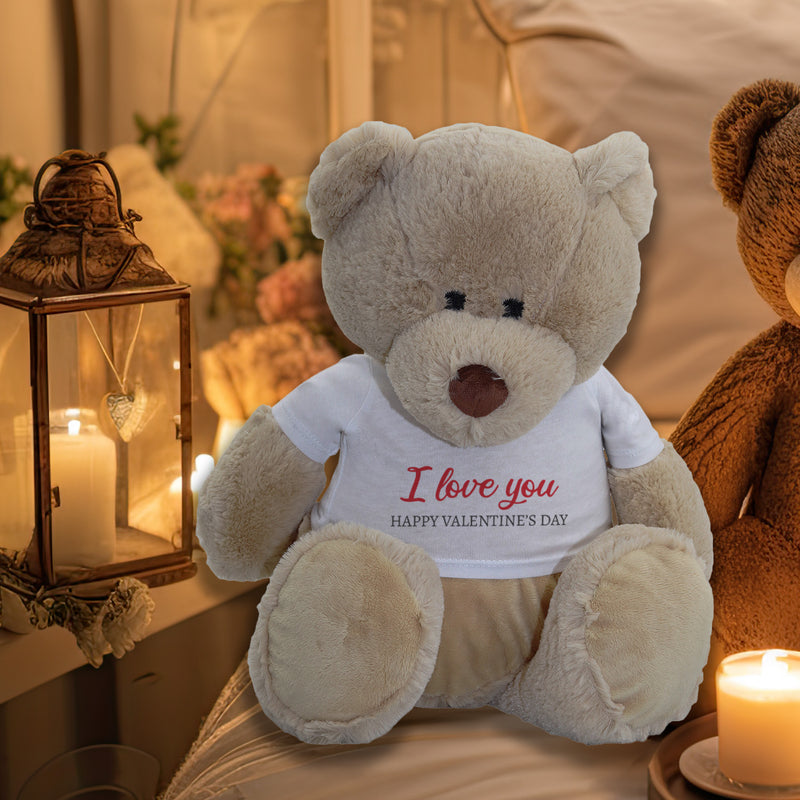 I Love You Happy Valentine's Day - Teddy & Teddy T-Shirt Message