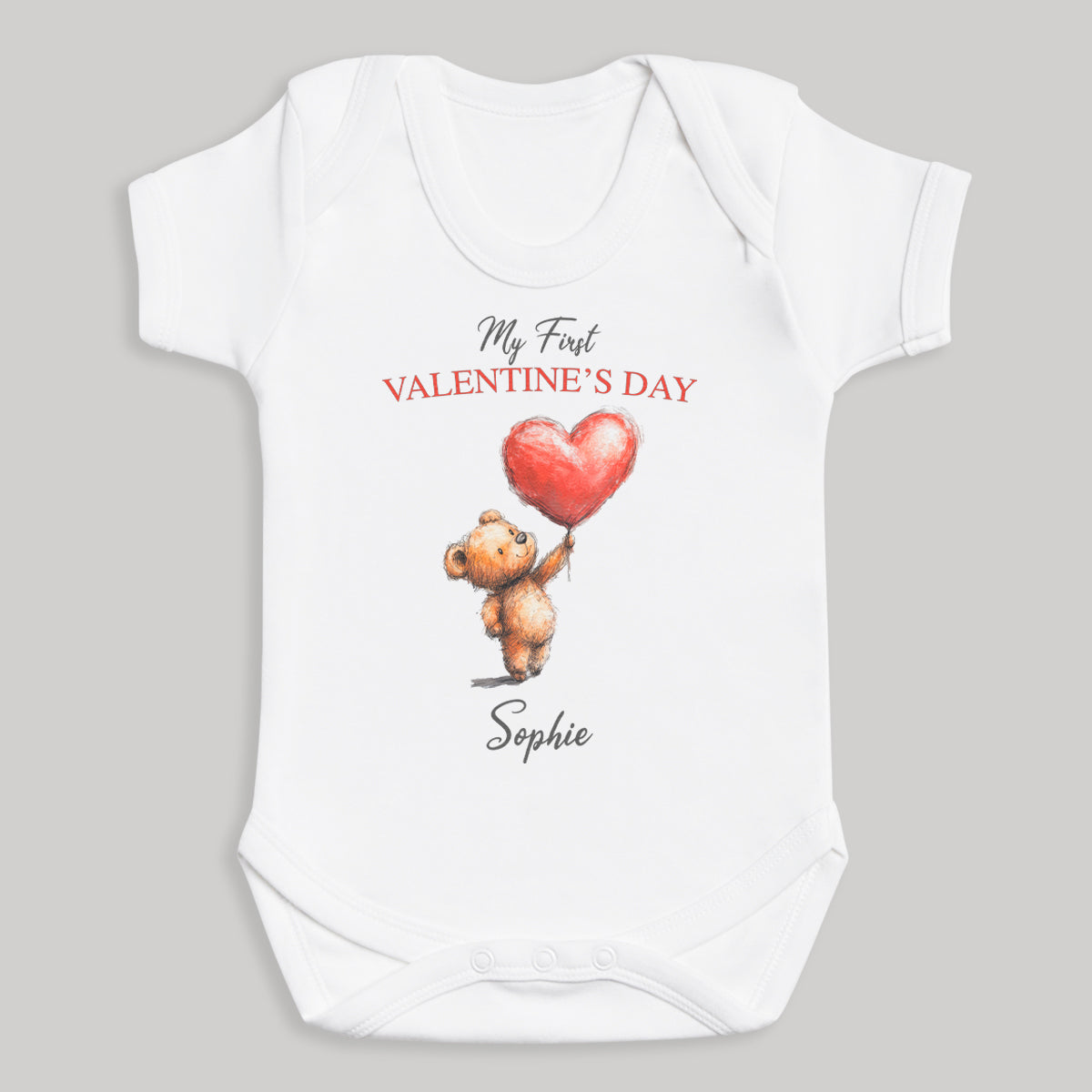 PERSONALISED My First Valentine's Day & Name - Baby Bodysuit