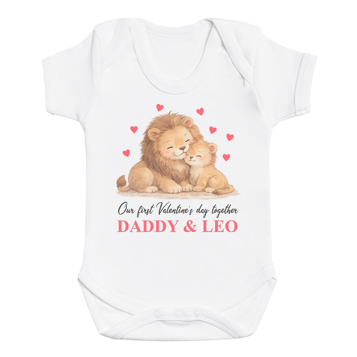 PERSONALISED Our First Valentine's Day Together & Names - Baby Bodysuit