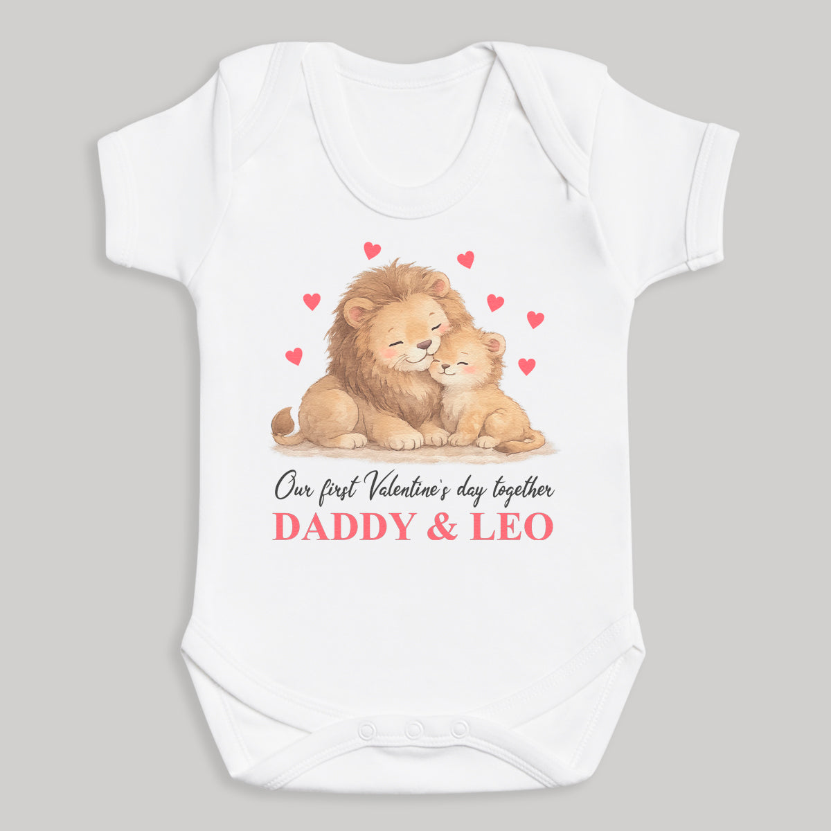 PERSONALISED Our First Valentine's Day Together & Names - Baby Bodysuit