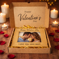 PERSONALISED Happy Valentine's Day I Love You - Wooden Photo Frame with Photo