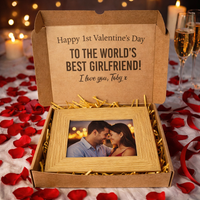 PERSONALISED To The Worlds Best Girlfriend, Boyfriend, Wife & more - Wooden Photo Frame with Photo