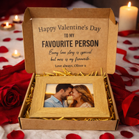PERSONALISED Happy Valentines Day To My Favourite Person - Wooden Photo Frame with Photo