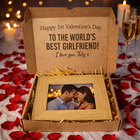 PERSONALISED To The Worlds Best Girlfriend, Boyfriend, Wife & more EVER - Wooden Photo Frame with Photo
