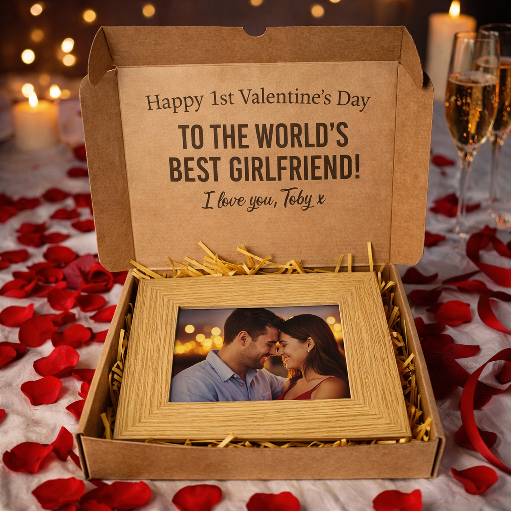 PERSONALISED To The Worlds Best Girlfriend, Boyfriend, Wife & more EVER - Wooden Photo Frame with Photo