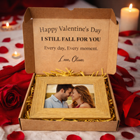 PERSONALISED Happy Valentine's Day I Still Fall For You - Wooden Photo Frame with Photo