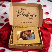 PERSONALISED Happy Valentine's Day Love - Wooden Photo Frame with Photo