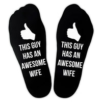 This Guy Has An Awesome Wife Thumbs Up - Printed Funny Socks