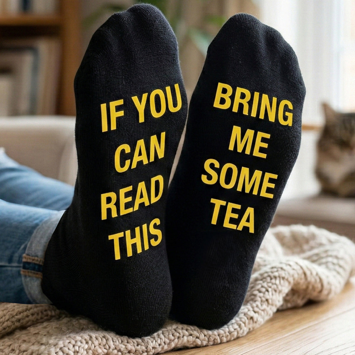 If You Can Read This Bring Me Tea - Printed Funny Socks