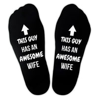 This Guy Has An Awesome Wife Arrow - Printed Funny Socks