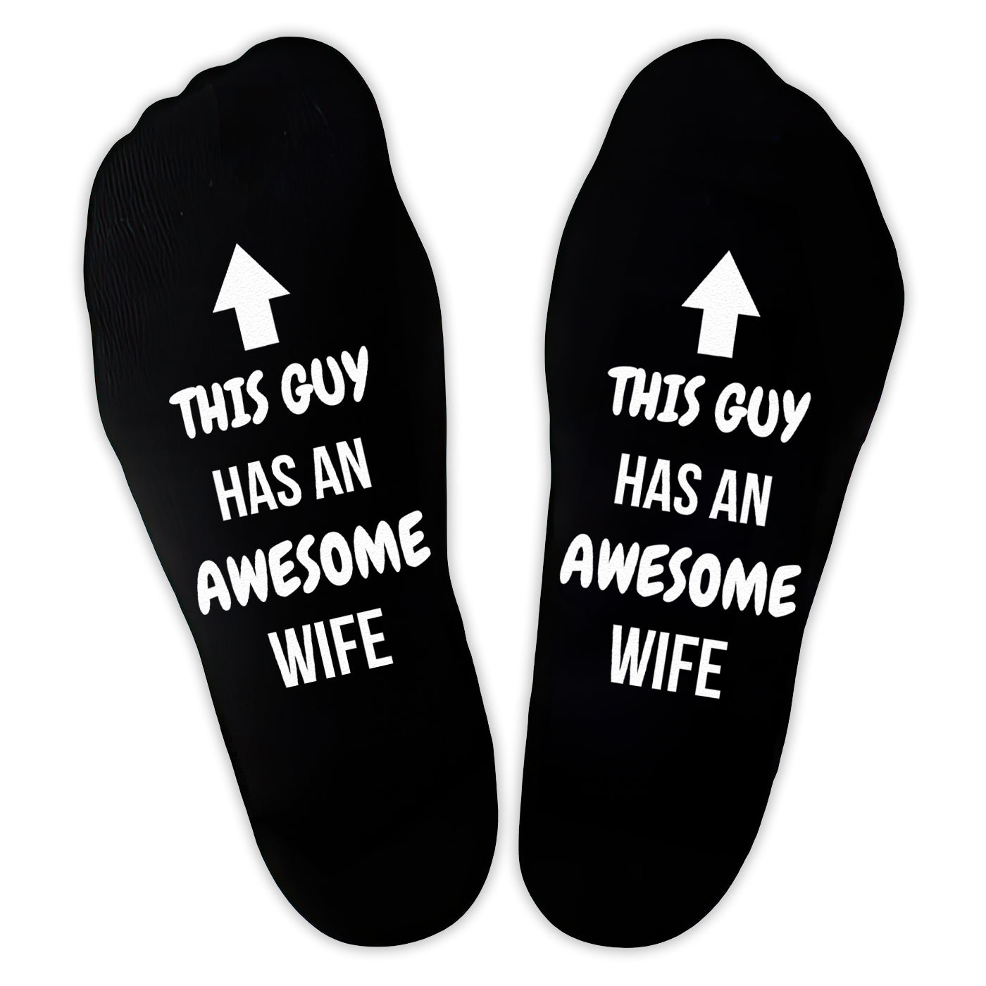 This Guy Has An Awesome Wife Arrow - Printed Funny Socks