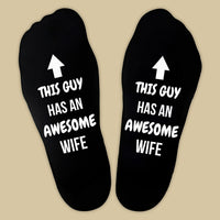 This Guy Has An Awesome Wife Arrow - Printed Funny Socks