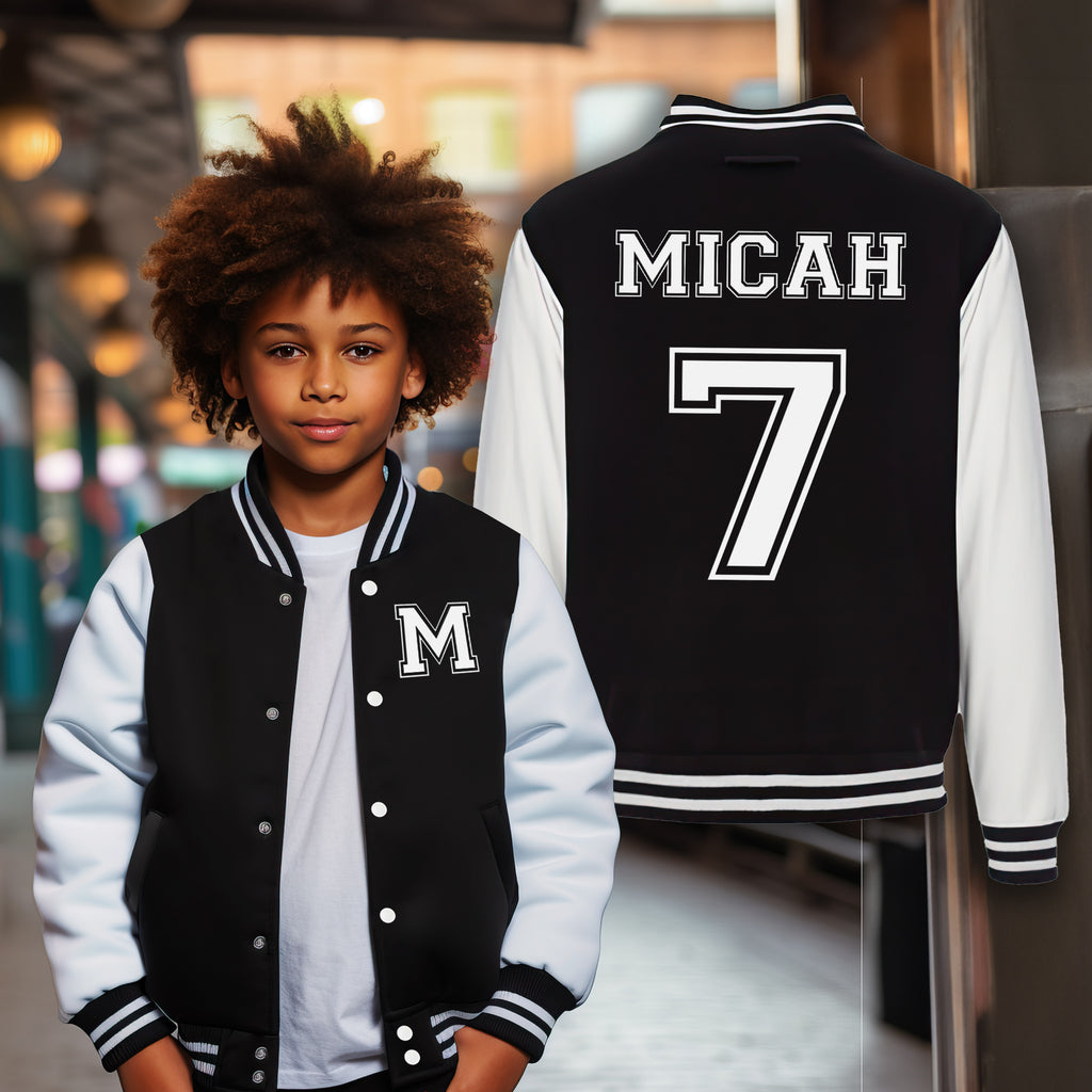 Personalised Initial(s), Name & Number Varsity Jacket - Kids & Adults Sizing