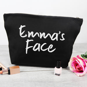 PERSONALISED Name Face - Canvas Accessory Make Up Bag