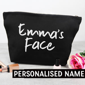 PERSONALISED Name Face - Canvas Accessory Make Up Bag