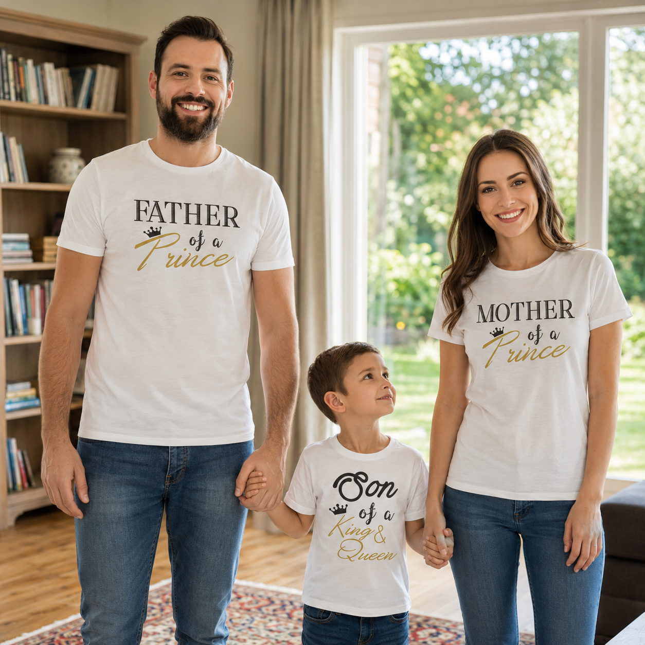 Son Of A King & Queen, Parent To A Prince - Whole Family Matching - Family Matching Tops - (Sold Separately)