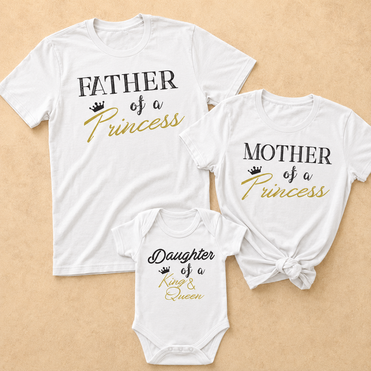 Parents To A Princess, Princess To A King & Queen - Whole Family Matching - Family Matching Tops - (Sold Separately)