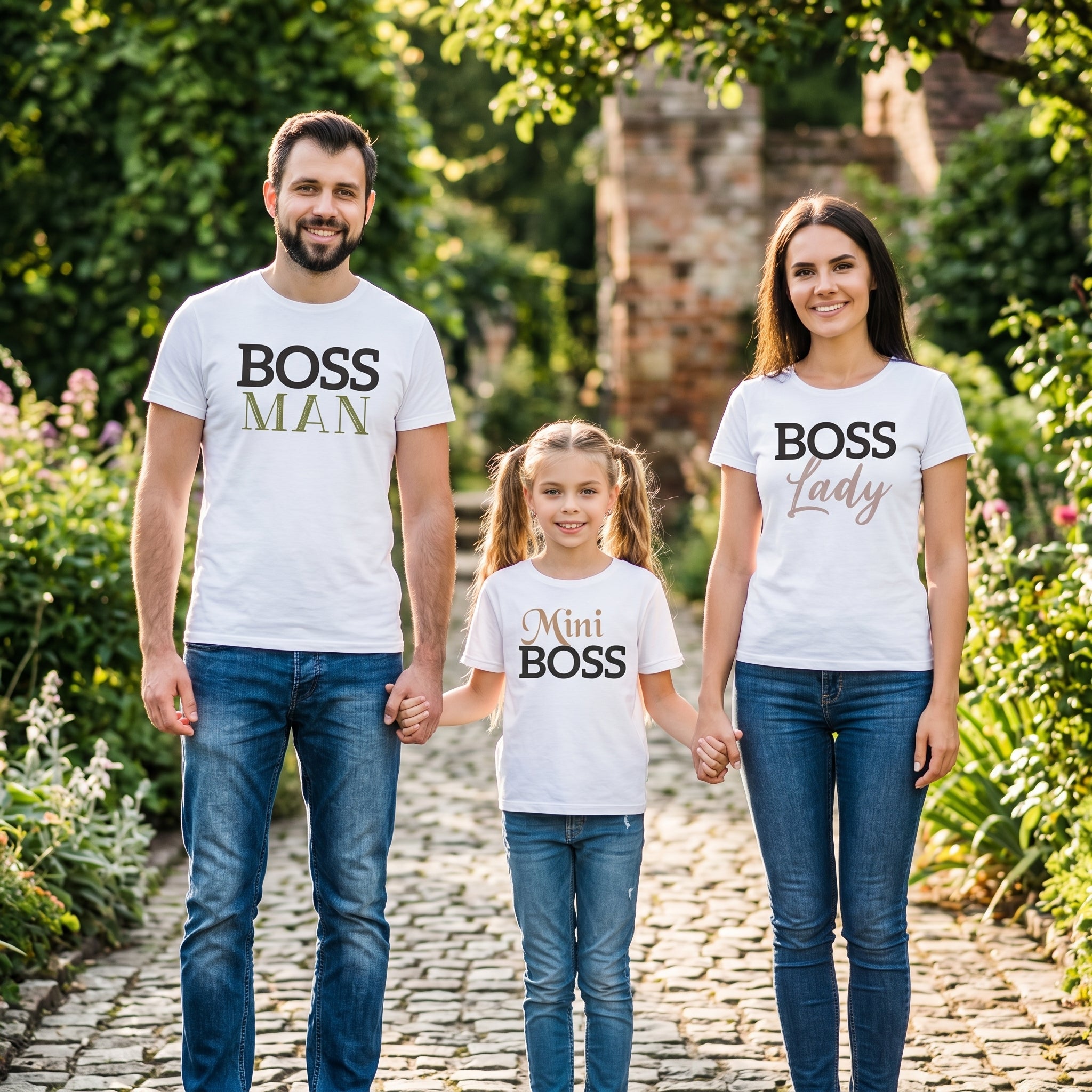 Boss Man, Lady & Mini Boss - Whole Family Matching - Family Matching Tops - (Sold Separately)