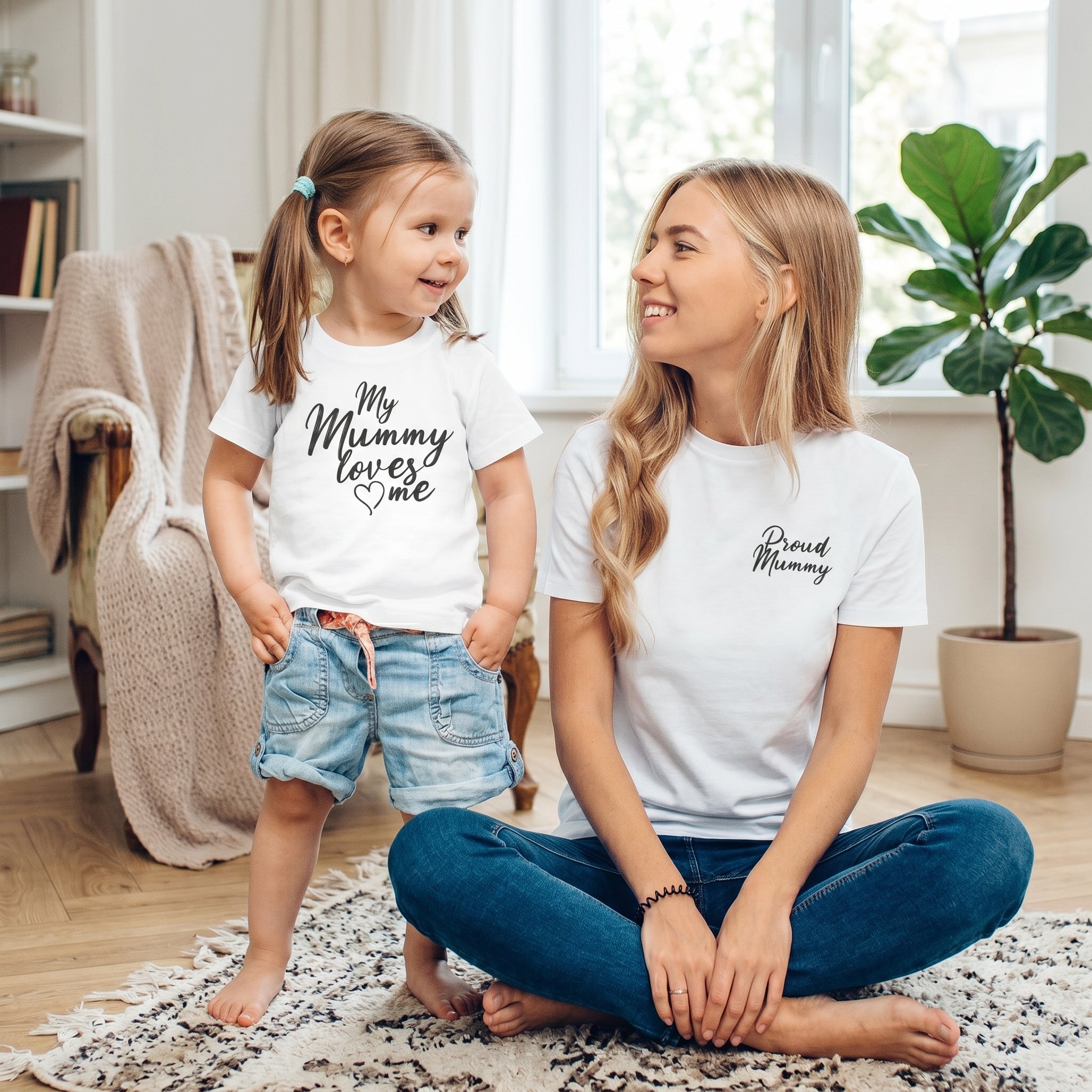 My Mummy Loves Me - Baby T-Shirt & Bodysuit / Mum T-Shirt Matching Set - (Sold Separately)