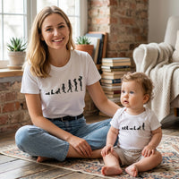 Evolution To Mummy & Baby - Baby T-Shirt & Bodysuit / Mum T-Shirt - (Sold Separately)